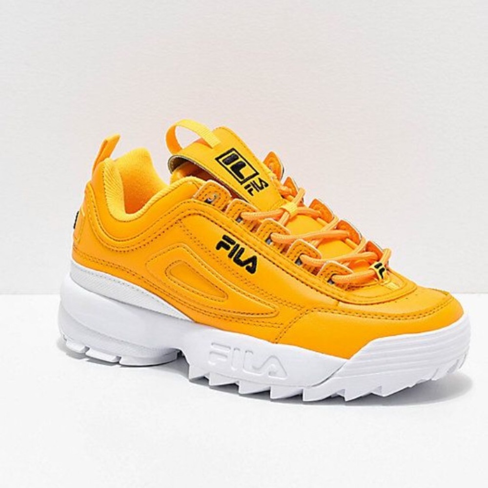 FILA disrupters 2 premium yellow sneakers